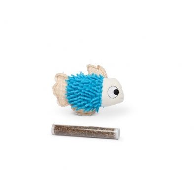Blue Fish Cat Toy With Catnip Pocketand - 1 Tube 4.5" - Cat Toy - Bud'z - PetToba-Bud'z
