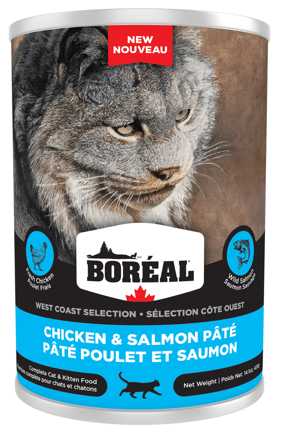 Boreal West Coast Selection Cat - Chicken And Salmon Pate 400g - Wet Cat Food - BORÉAL - PetToba-Boreal