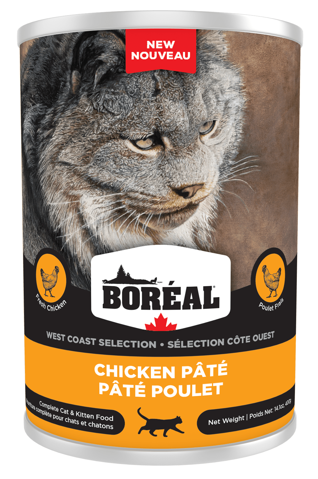 Boreal West Coast Selection Cat - Chicken Pate 400g - Wet Cat Food - BORÉAL