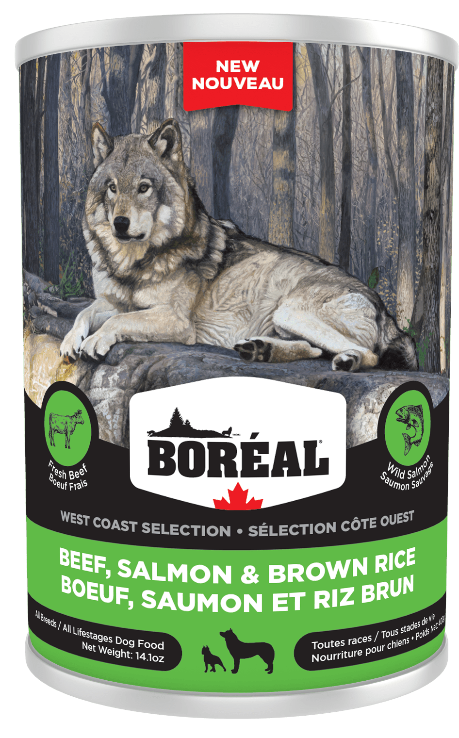 Boreal West Coast Selection Dog - Beef, Salmon & Brown Rice 400g - Wet Dog Food - BORÉAL - PetToba-Boreal