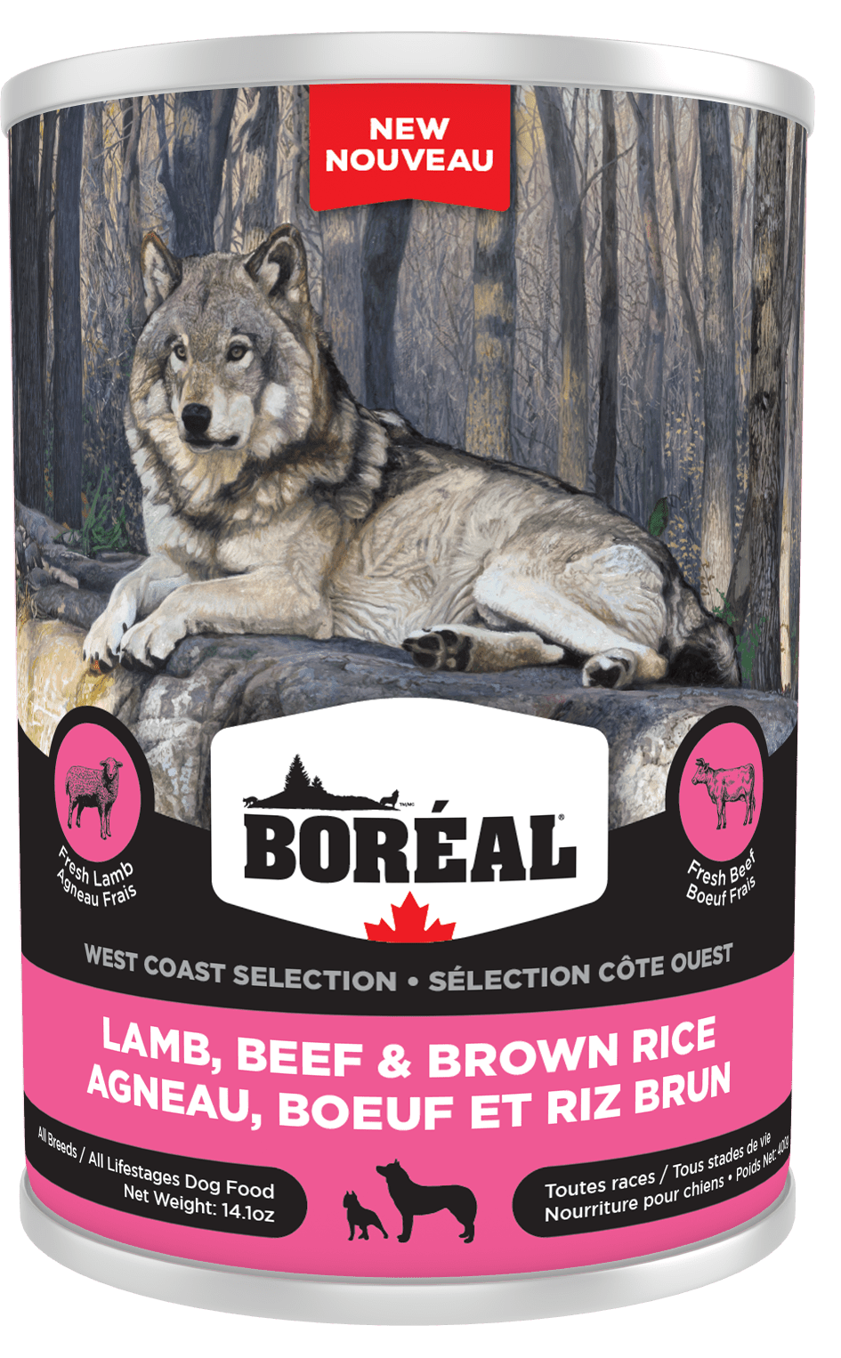 Boreal West Coast Selection Dog - Lamb, Beef & Brown Rice - Wet Dog Food - BORÉAL