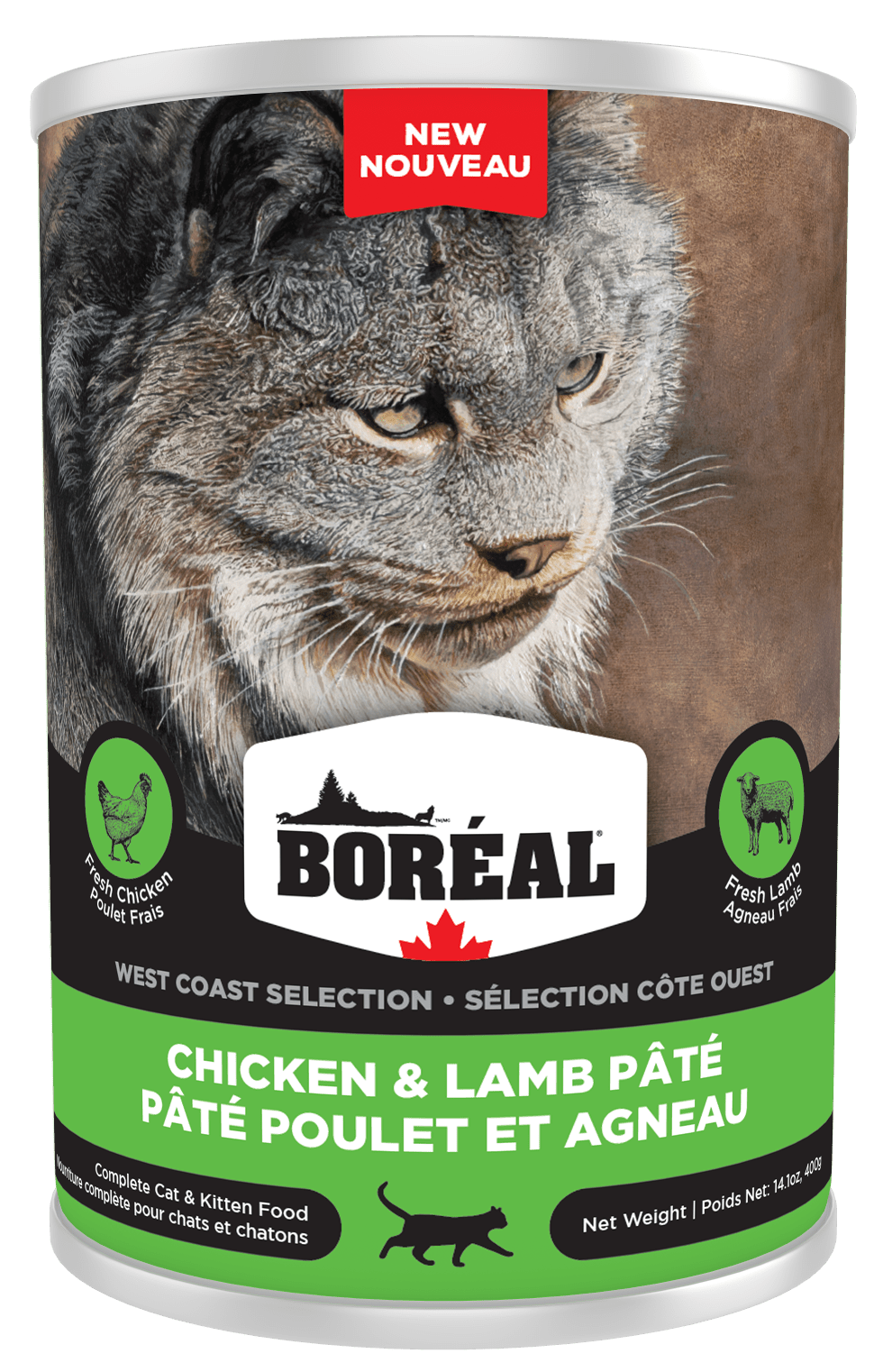 Boreal West Selection Coast Cat - Chicken And Lamb Pate 400g - Wet Cat Food - BORÉAL - PetToba-Boreal