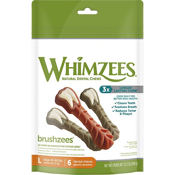 Brushzees Daily Large All Natural Daily Dental Treat for Dogs - Whimzees® - PetToba-Whimzees