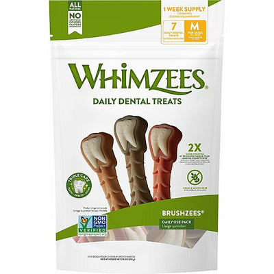 Brushzees Daily Medium All Natural Daily Dental Treat for Dogs - Whimzees® - PetToba-Whimzees