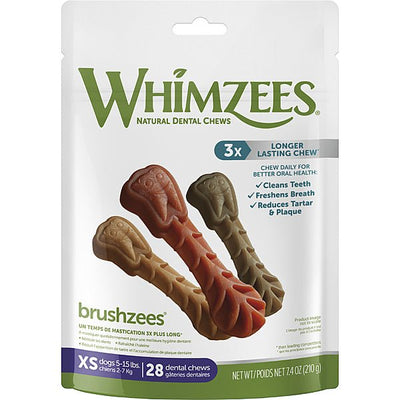 Brushzees Daily XSmall All Natural Daily Dental Treat for Dogs - Whimzees® - PetToba-Whimzees