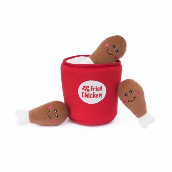 Burrow Squeaker Toy Chicken Bucket - ZippyPaws - PetToba-ZippyPaws
