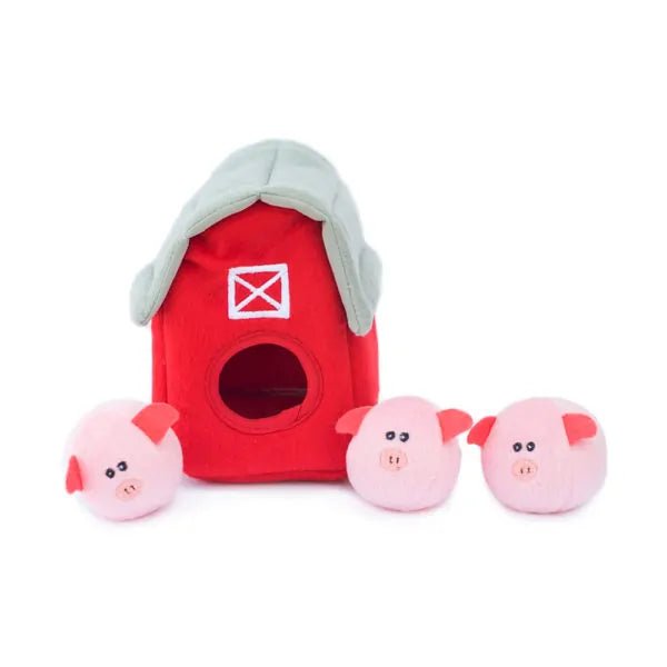Burrow Squeaker Toy Pig Barn - ZippyPaws - PetToba-ZippyPaws