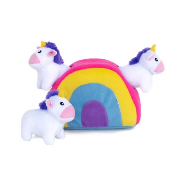 Burrow Squeaker Toy Unicorns in Rainbow - ZippyPaws - PetToba-ZippyPaws