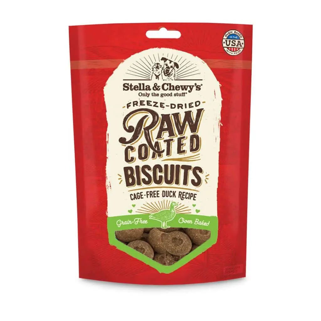 Cage-free Duck Raw Coated Biscuits 9 oz - Freeze Dried Raw Dog Treats - Stella & Chewy's - PetToba-Stella & Chewys