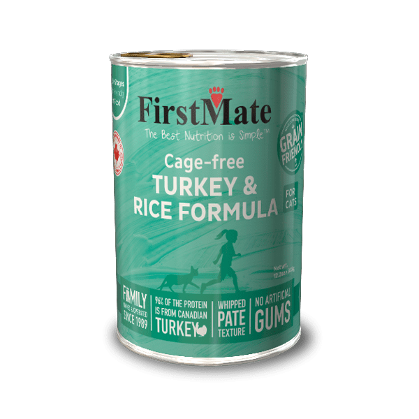 Cage-free Turkey & Rice Formula for Cats 12.2oz – 12 Cans - Firstmate - Wet Cat Food