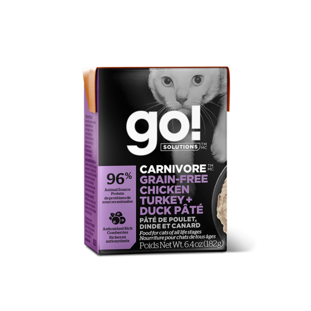 Carnivore Grain-Free Chicken, Turkey & Duck Pate 24/181g - Wet Cat Food - Go! Solutions - PetToba-Go! Solutions