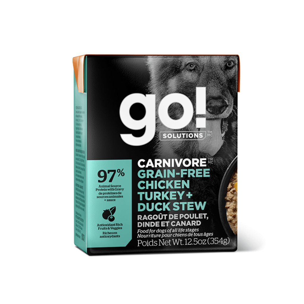 Carnivore Grain-Free Chicken, Turkey & Duck Stew 12/354g - Wet Dog Food - Go! Solutions - PetToba-Go! Solutions