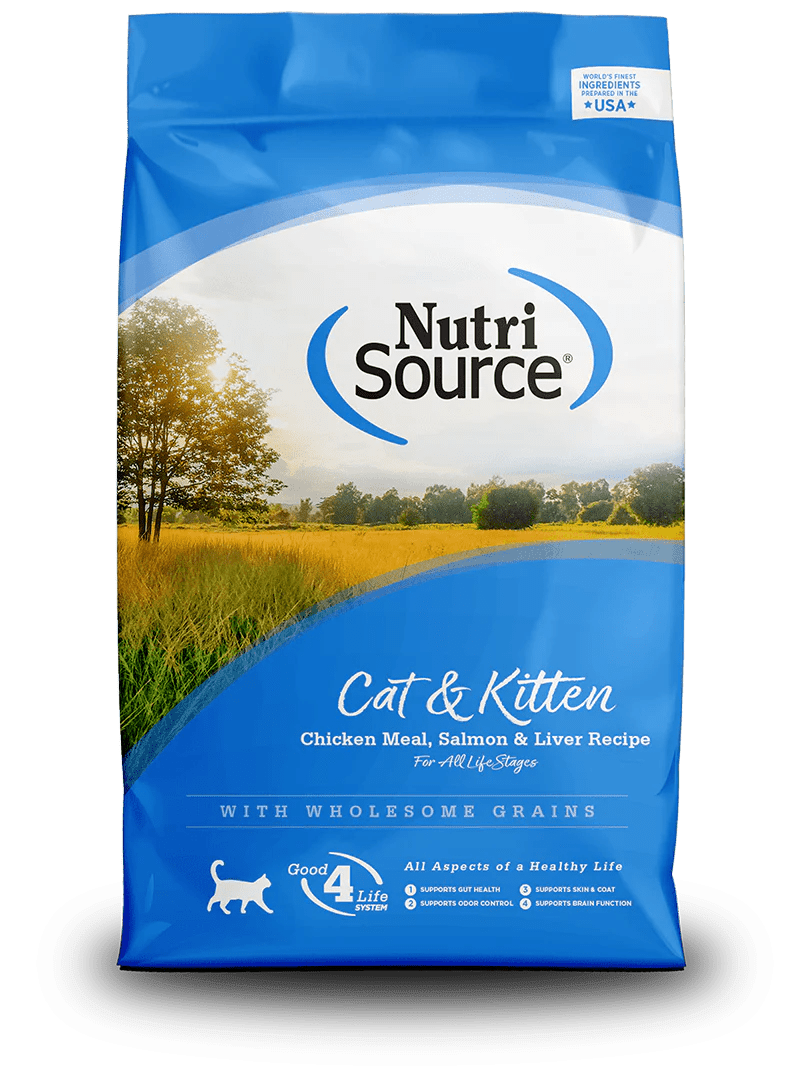 Cat & Kitten Chicken Meal, Salmon & Liver Recipe - CLEARANCE - Dry Cat Food - NutriSource - PetToba-NutriSource