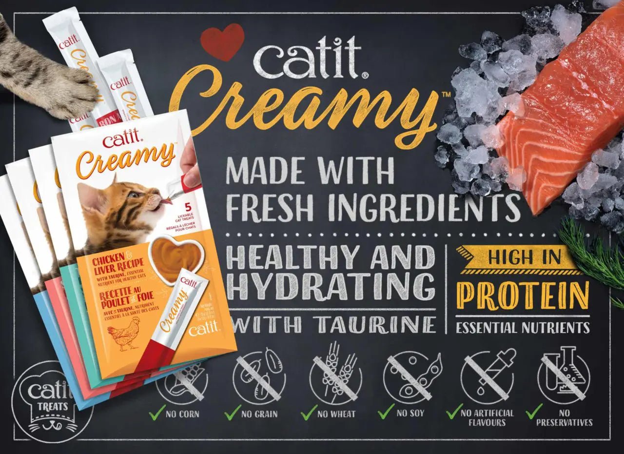 Catit Creamy – 12 Pack Lickable Cat Treat - Catiit - PetToba-Catit