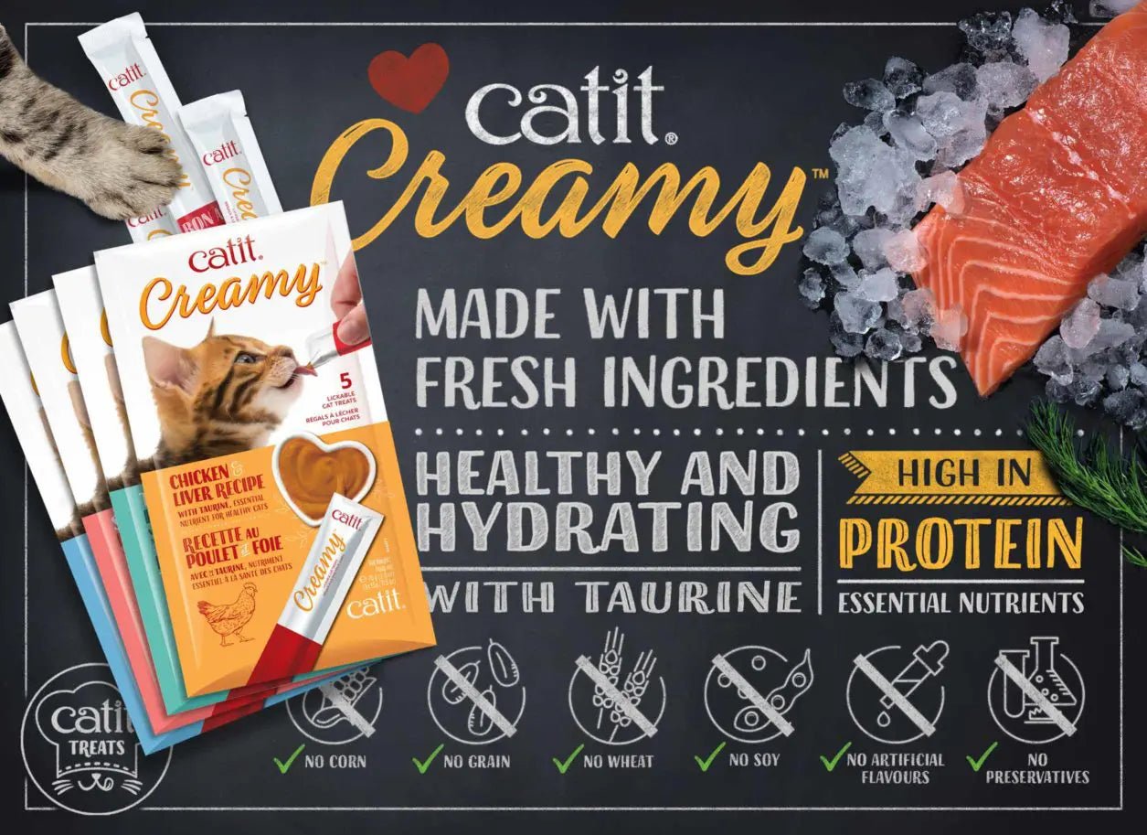 Catit Creamy – 5 Pack Lickable Cat Treat - Catiit - PetToba-Catit