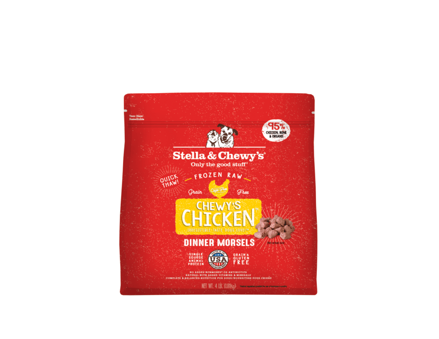 Chewy's Chicken Dinner Morsels 4LB - Frozen Raw Dog Food - Stella & Chewy's - PetToba-Stella & Chewys