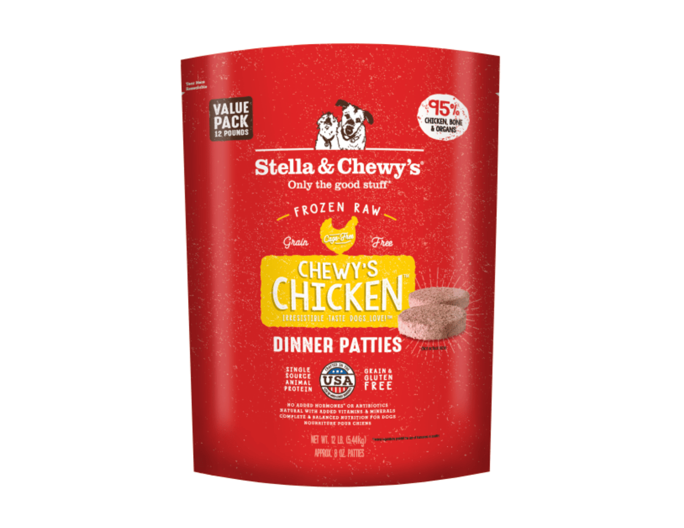 Chewy's Chicken Frozen Raw Dinner Patties for Dogs - Stella & Chewy's - PetToba-Stella & Chewys
