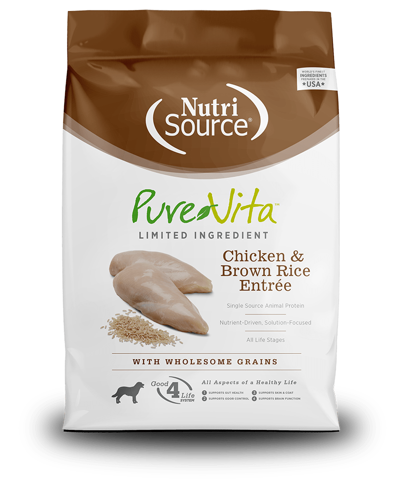Chicken & Brown Rice Entrée-Limited Ingredient Dog Food- Dry Dog Food-PureVita - NutriSource