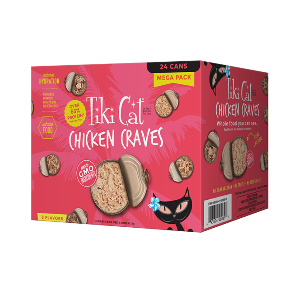 Chicken Craves Mega Pack 8-Flavor Wet Cat Food 24/2.8 oz - Tiki Cat - PetToba-Tiki Cat