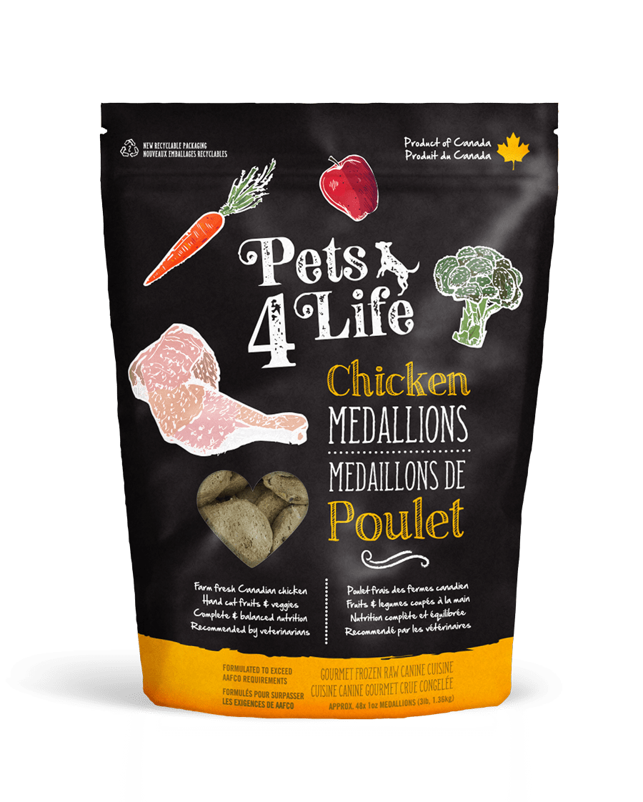 Chicken Medallions 3lb - Frozen Dog Raw Food - Pets4Life - PetToba-Pet 4 Life