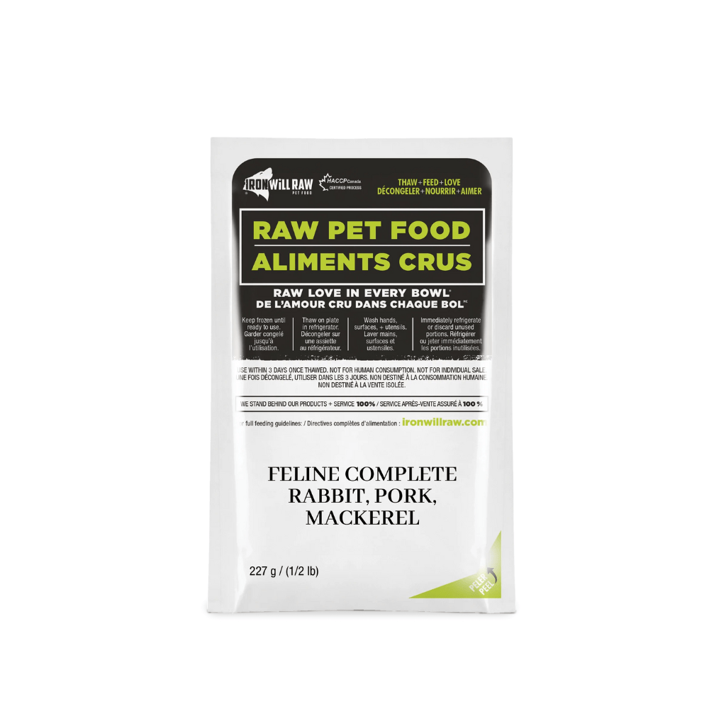 Complete Feline Rabbit, Pork & Mackerel Dinner 3LB (6/0.5lb) - Frozen Raw Cat Food - Iron Will Raw - PetToba-Iron Will Raw