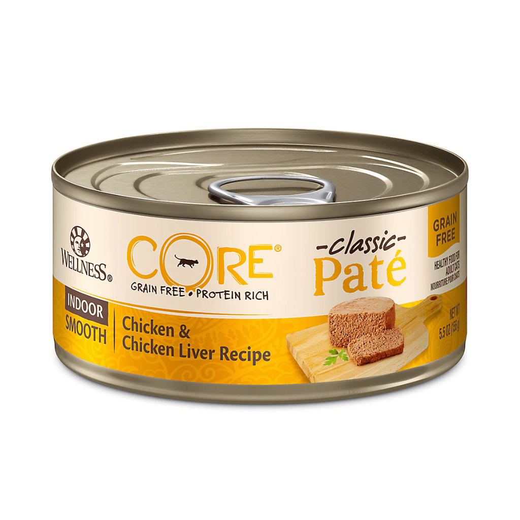 CORE® Grain-Free Indoor Chicken & Chicken Liver  Pâté  Wet Cat Food 5.5oz cans - Wellness