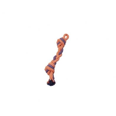 Dog Toy Rope Braided w/ 2 Knots Orange-Purple 11.5'' - Dog Toy - Bud'z