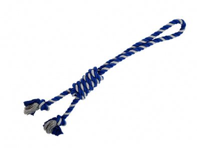 Dog Toy Rope Double Loop N Noose Knot Gray and Blue 27.5" - Dog Toy - Bud'z