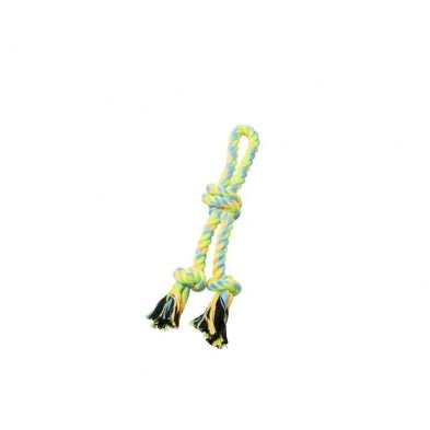 Dog Toy Rope Double w/ 3 Knots Green and Yellow 11.5'' - Dog Toy - Bud'z - PetToba-Bud'z