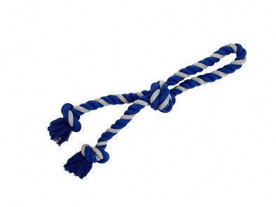 Dog Toy Rope Double with 3 Knots Gray and Blue 23.5" - Dog Toy - Bud'z