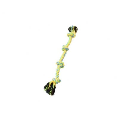 Dog Toy Rope w/ 4 Knots Green and Yellow 15.5'' - Dog Toy - Bud'z - PetToba-Bud'z