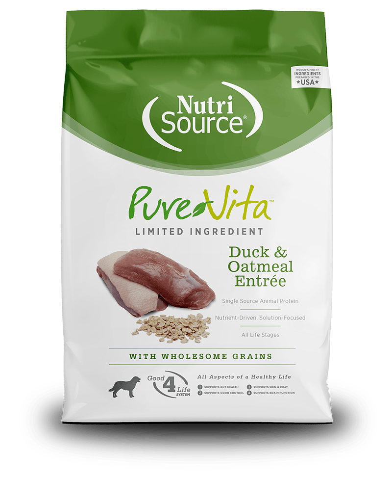 Duck & Oatmeal Entrée Limited Ingredient Dog Food-PureVita - NutriSource - Dry Dog Food - PetToba-NutriSource