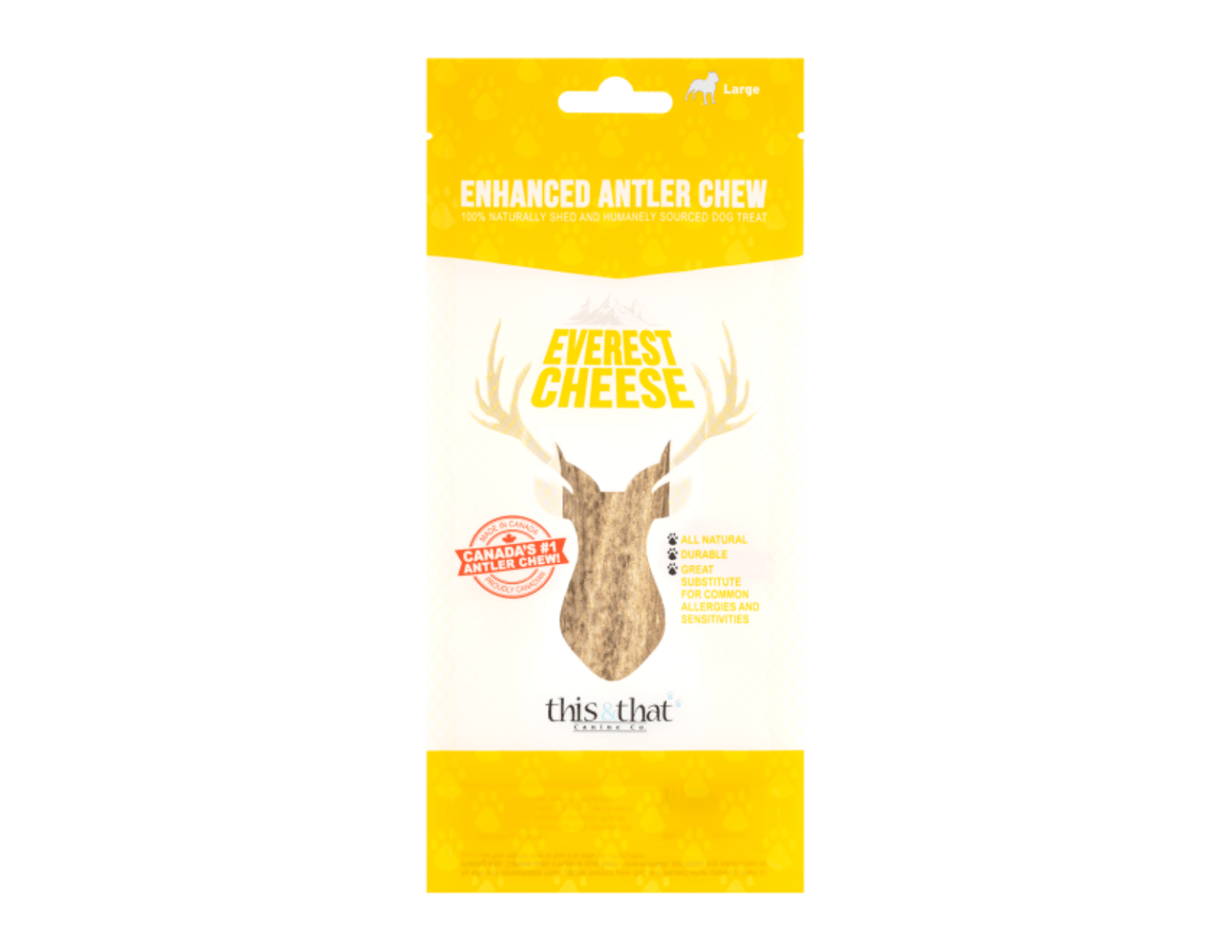 Enhanced Antler Chew Everest Cheese Large 7.5" - This & That - PetToba-This & That