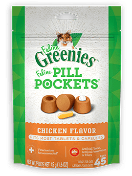 Feline Greenies™ Pill Pockets Treats for Cats, Chicken Flavour, 45g (45 Treats)-Greenies