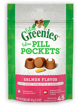 Feline Greenies™ Pill Pockets Treats for Cats, Salmon Flavour, 45g (45 Treats)-Greenies - PetToba-Greenies
