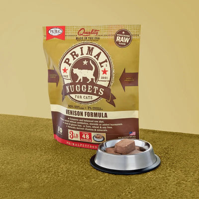 Feline Raw Venison Frozen Nuggets - Frozen Raw Cat Food - Primal Pet Foods