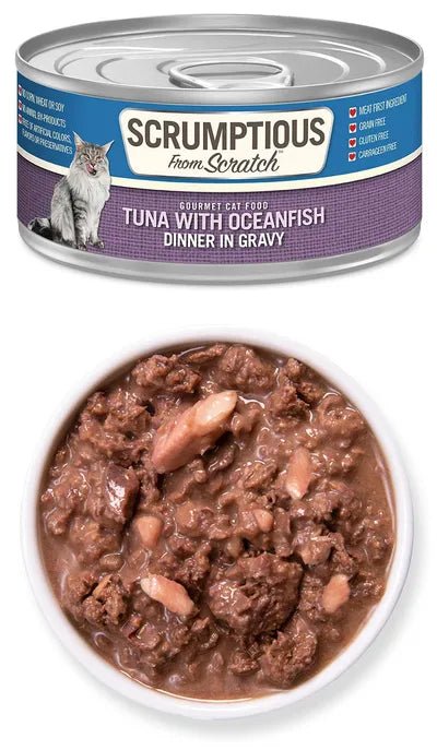 Flaked Red Meat Tuna - Tuna with Oceanfish - Dinner in Gravy - Wet Cat Food - Scrumptious - PetToba-Scrumptious