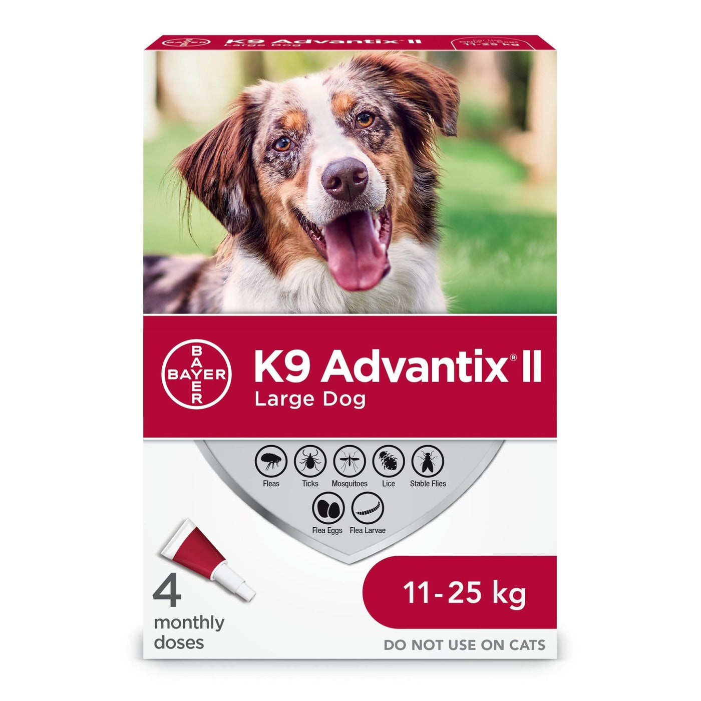 Flea Protection for Large Dogs 11-25-kg, 4-pk - K9 Advantix II - PetToba-K9 Advantix II