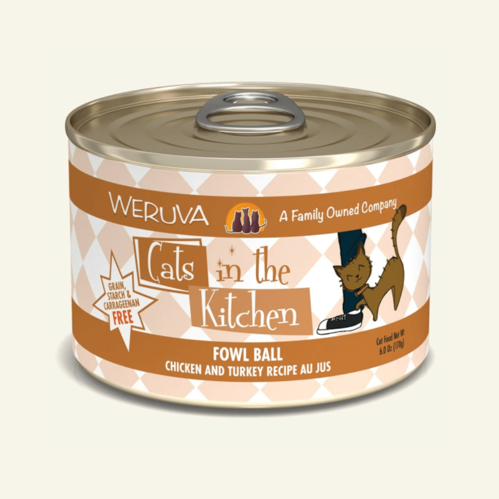 Fowl Ball (Chicken and Turkey Recipe Au Jus) Canned Cat Food (3.2 oz Can/6 oz Can) - Cats in the Kitchen - PetToba-Cats in the Kitchen