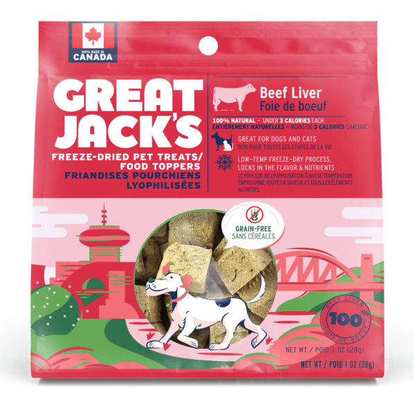 Freeze Dried Raw Beef Liver Dog Treats - Great Jacks