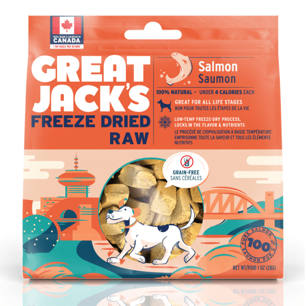 Freeze Dried Raw Salmon Dog Treats - Great Jacks