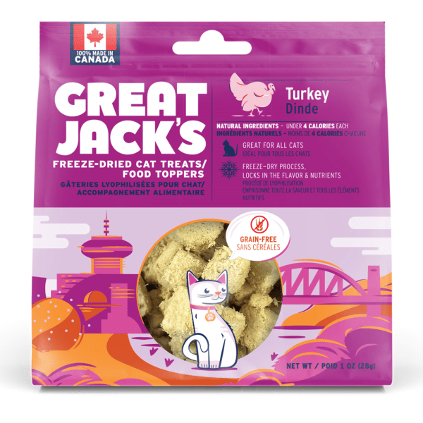 Freeze Dried Raw Turkey Cat Treats  - Great Jacks