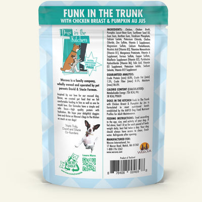 Funk in the Trunk (Chicken & Pumpkin Au Jus) Dog Food Pouch 2.8 oz - Dogs in the Kitchen