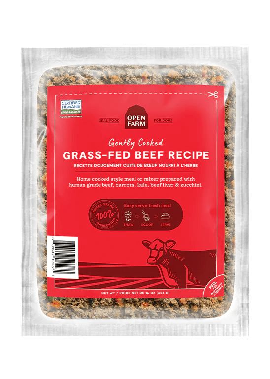 Gently Cooked Grass-Fed Beef - Cooked Frozen Raw Dog Food - Open Farm