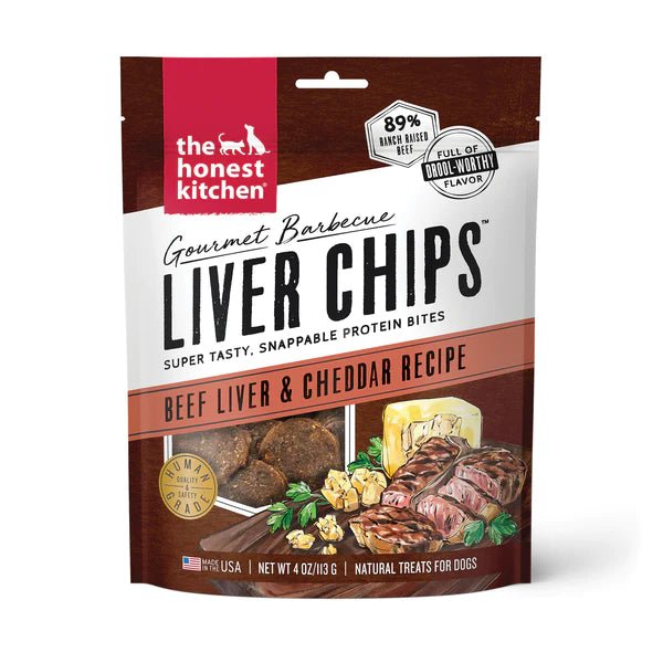 Gourmet Beef Liver & Cheddar Chips - Dehydrated/Air-Dried Dog Treats - The Honest Kitchen