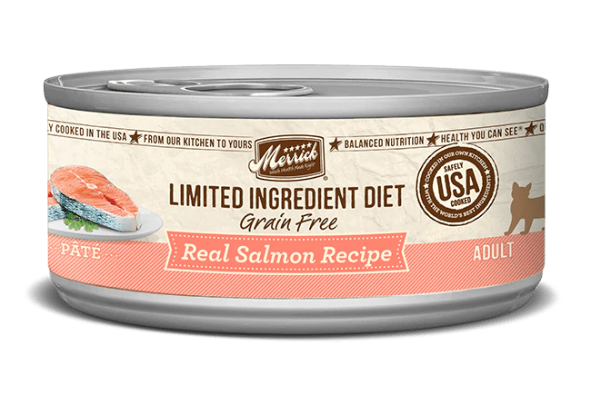 Grain Free Real Salmon Pate Limited Ingredient Diet Wet Cat Food 5.0 oz - Merrick - PetToba-Merrick