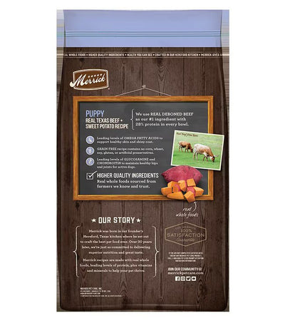 Grain Free Real Texas Beef + Sweet Potato Puppy Recipe - Dry Dog Food - Merrick
