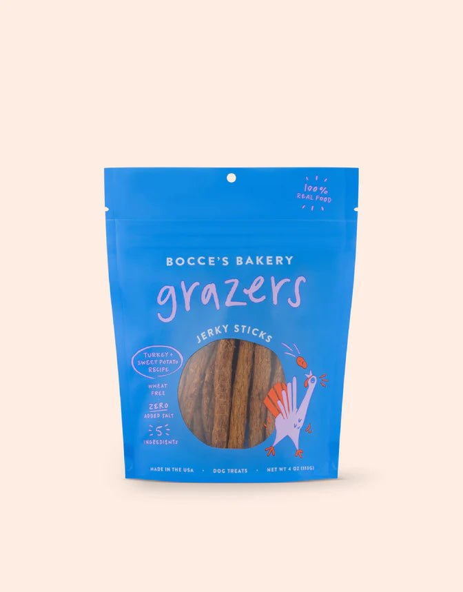 Grazers Turkey & Sweet Potato Jerky Sticks - Dog Treats - Bocce's - PetToba-Bocce's Bakery