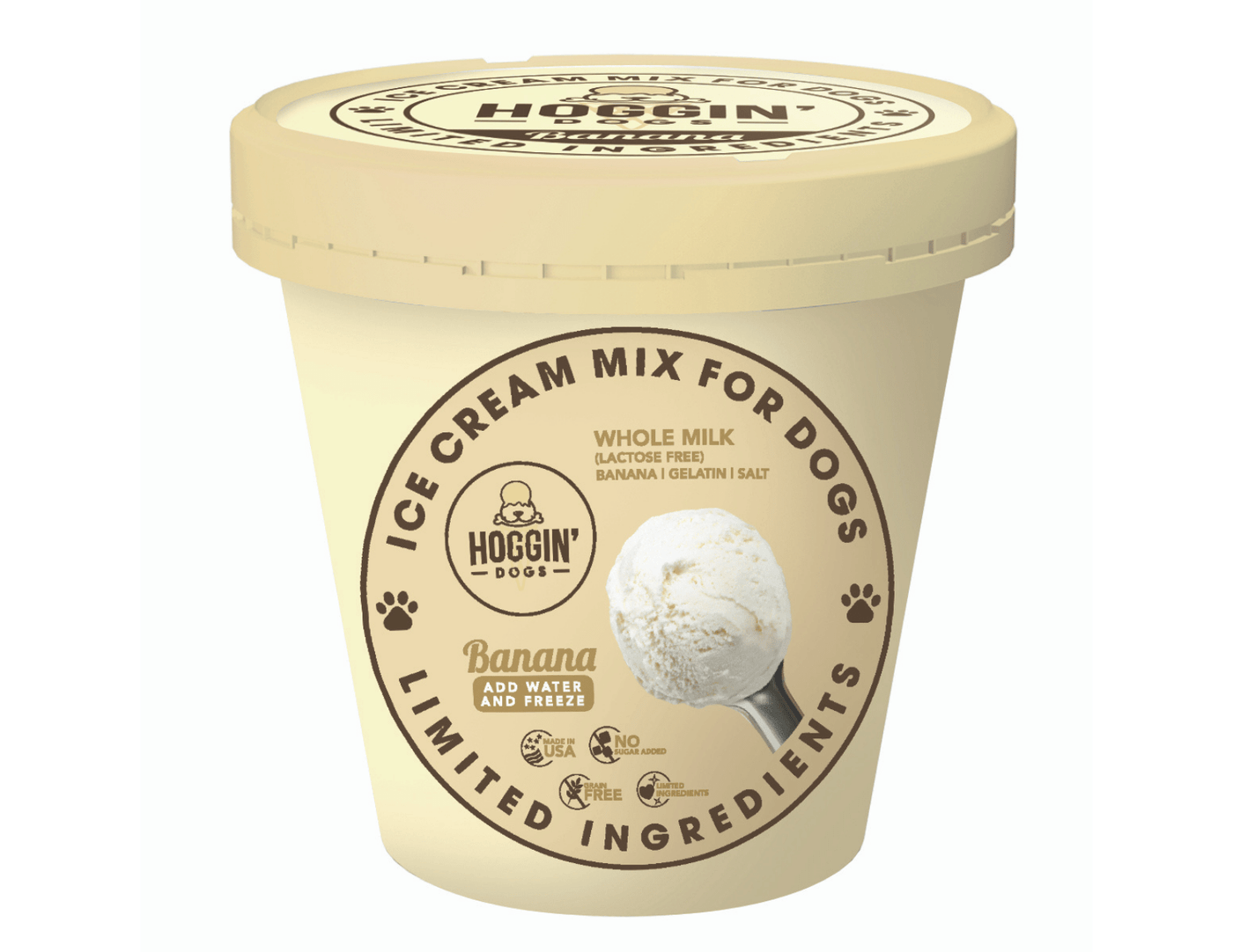 Hoggin' Dogs Ice Cream Mix - Banana