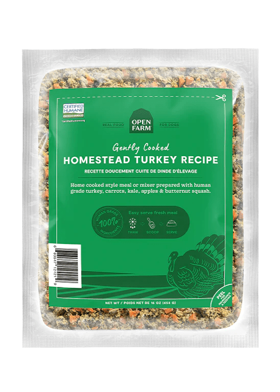 Homestead Turkey Gently Cooked Recipe - Cooked Frozen Raw Food - Open Farm